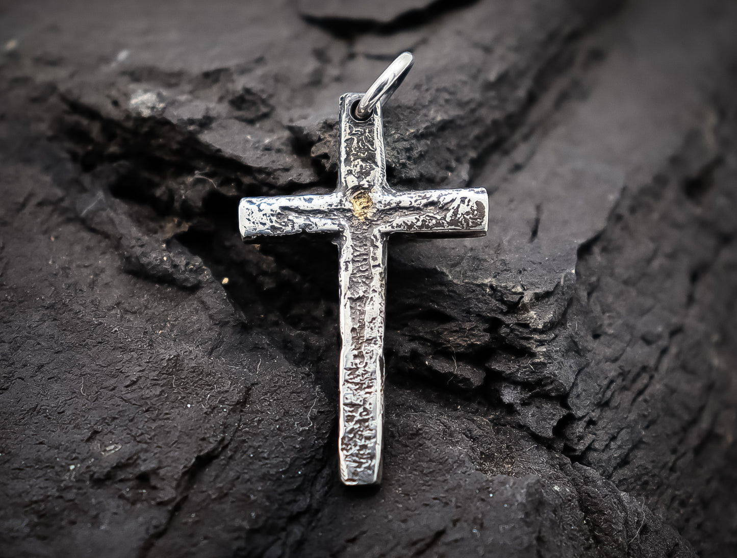 Crucifix Pendant With Gold Accent